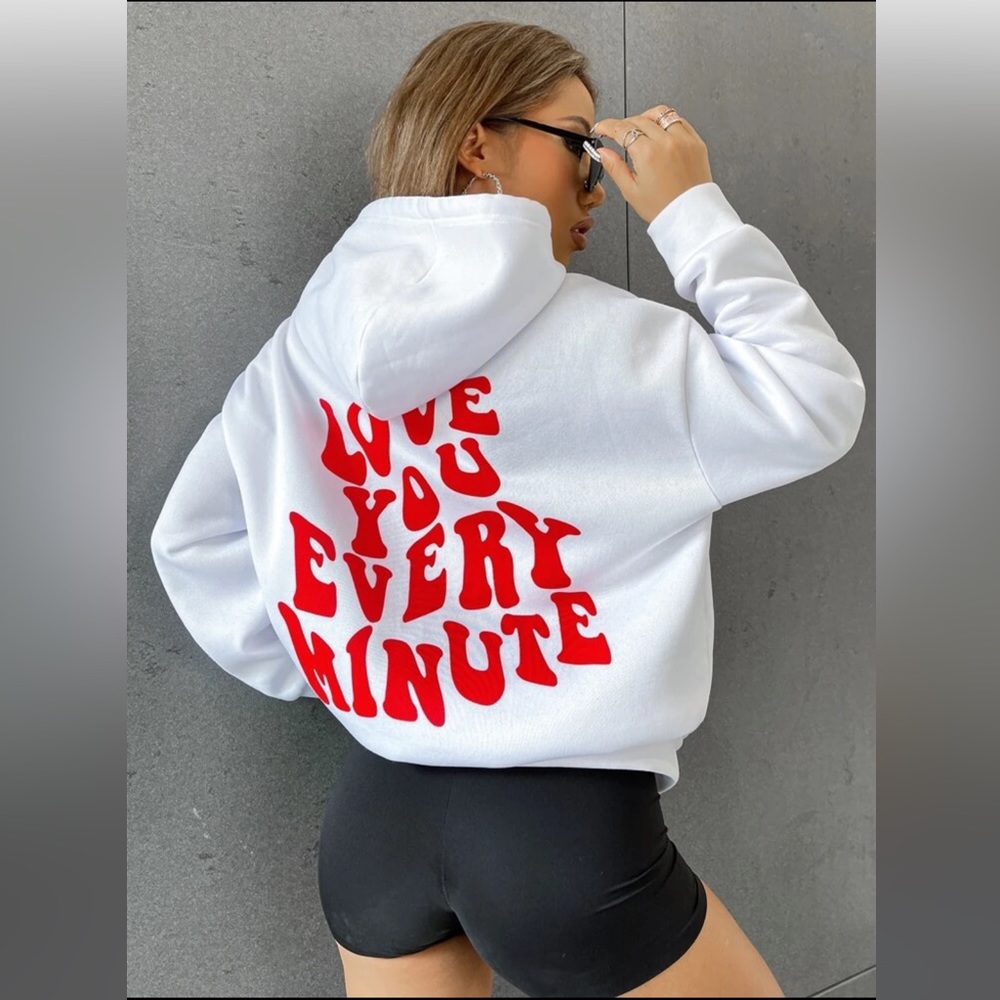 graphic drop shoulder hoodie